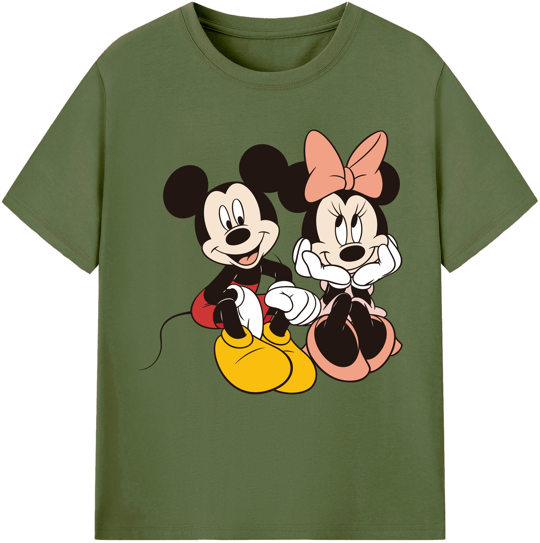 （画像用） ミッキーマウス Mickey Mouse 綿100％半袖Tシャツ（フロントプリント）